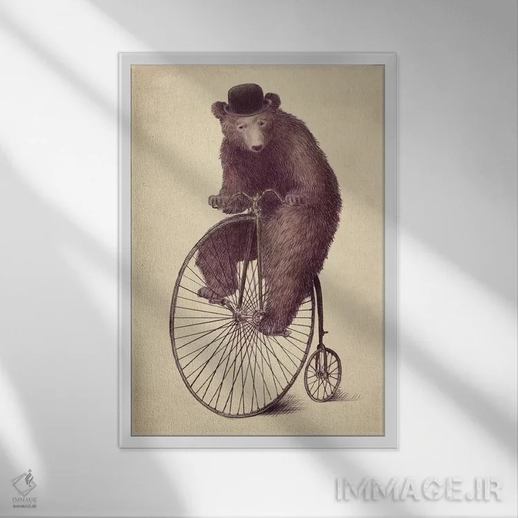 تابلو دکوراتیو سواری صبحگاهی اثر اریک فن - نمای قابدار سفید