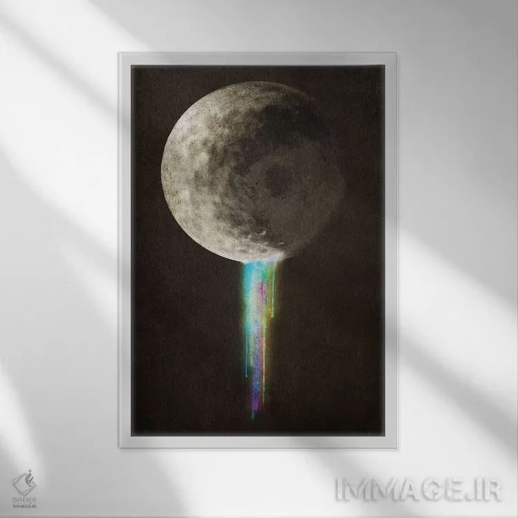 تابلو دکوراتیو پخش شدن رنگ اثر اریک فن - نمای قابدار سفید