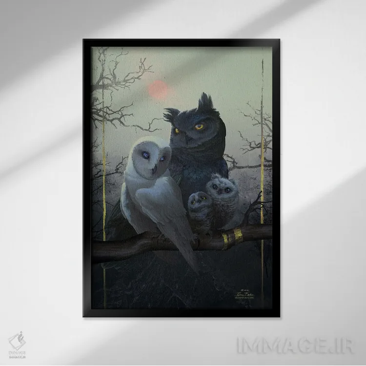 تابلو دکوراتیو هم پر اثر اران فاولر - نمای قابدار مشکی