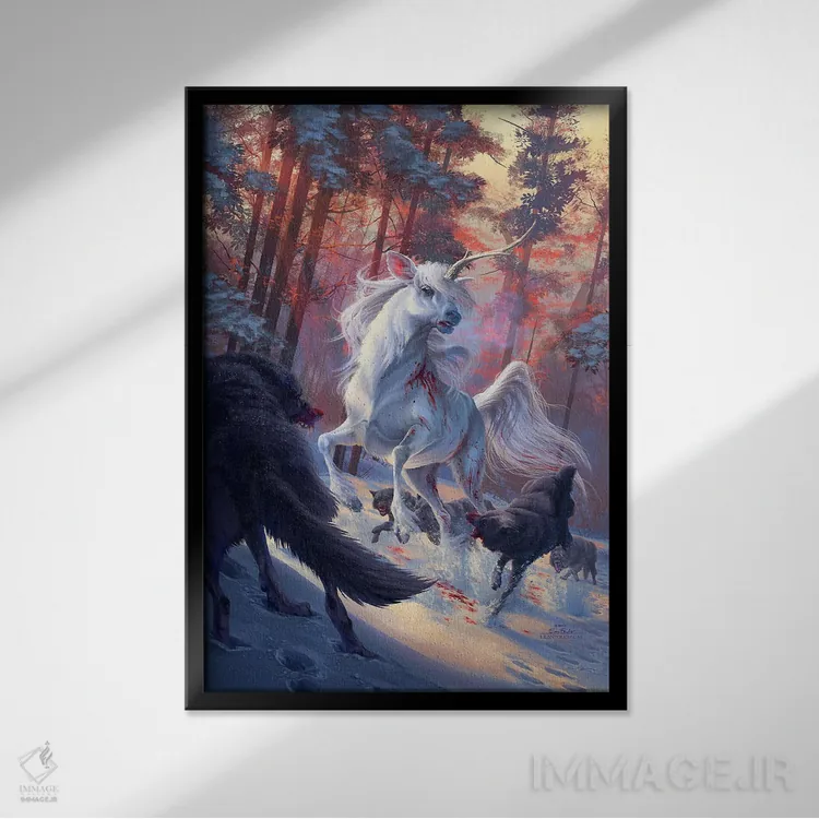 تابلو دکوراتیو شکار اثر اران فاولر - نمای قابدار مشکی