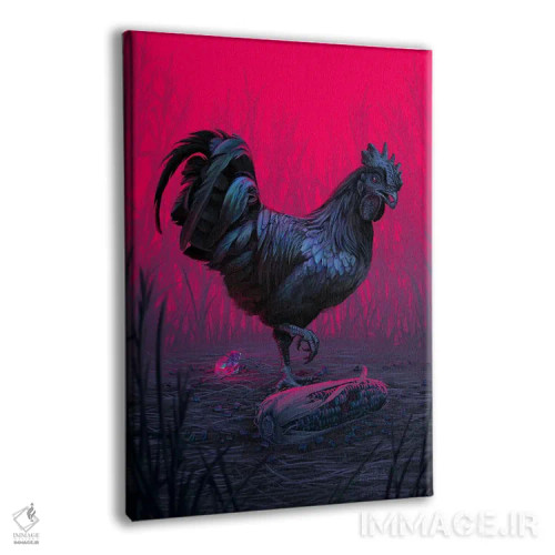 تابلو دکوراتیو خروس و سنگ قیمتی اثر اران فاولر - نمای پرسپکتیو محصول