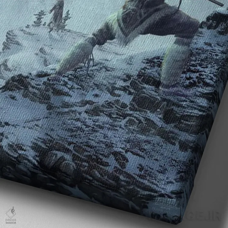 تابلو دکوراتیو بیدار کردن کهن سال اثر اران فاولر - نمای نزدیک بافت بوم