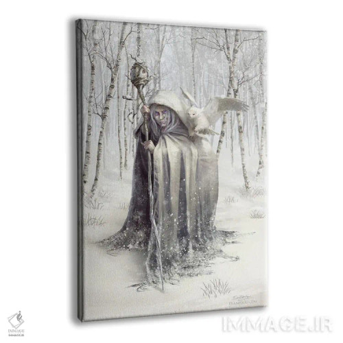 تابلو دکوراتیو جادوگر جنگل سفید اثر اران فاولر - نمای پرسپکتیو محصول