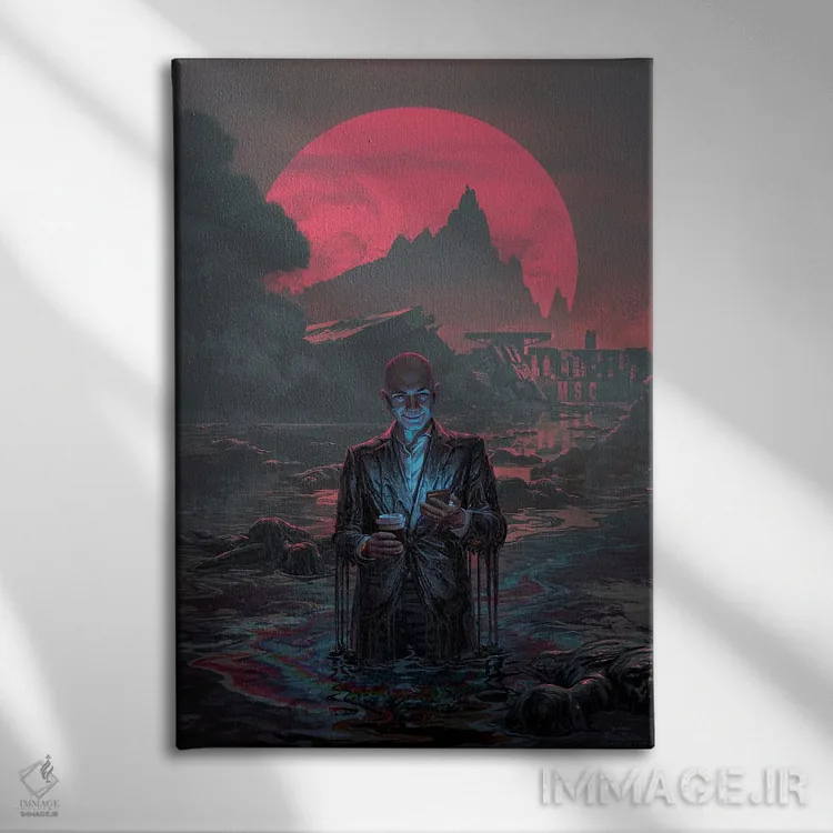 تابلو دکوراتیو کار طبق روال همیشگی اثر اران فاولر - نمای روبهرو روی دیوار