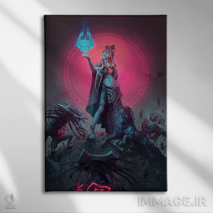 تابلو دکوراتیو سایه درهم تنیده اثر اران فاولر - نمای روبهرو روی دیوار