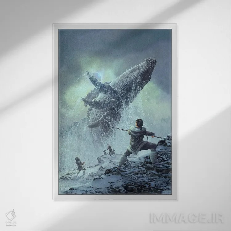 تابلو دکوراتیو بیدار کردن کهن سال اثر اران فاولر - نمای قابدار سفید