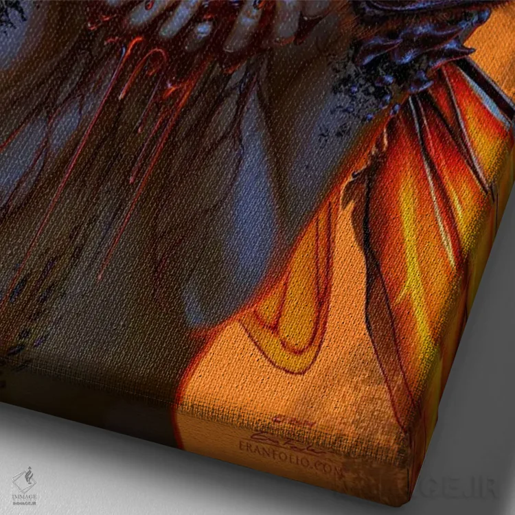 تابلو دکوراتیو زنجره اثر اران فاولر - نمای نزدیک بافت بوم