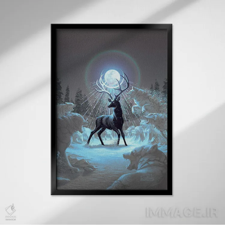 تابلو دکوراتیو زمستان، شب را در بر می گیرد اثر اران فاولر - نمای قابدار مشکی