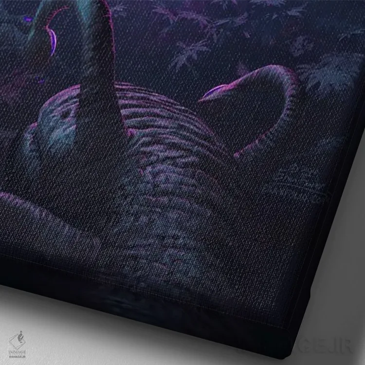 تابلو دکوراتیو تاریک شده اثر اران فاولر - نمای نزدیک بافت بوم