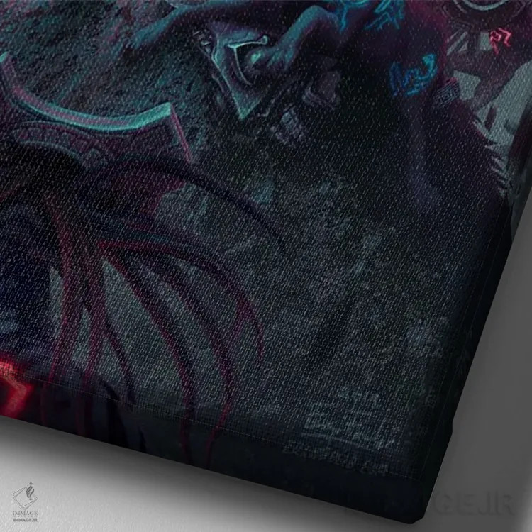 تابلو دکوراتیو سایه درهم تنیده اثر اران فاولر - نمای نزدیک بافت بوم