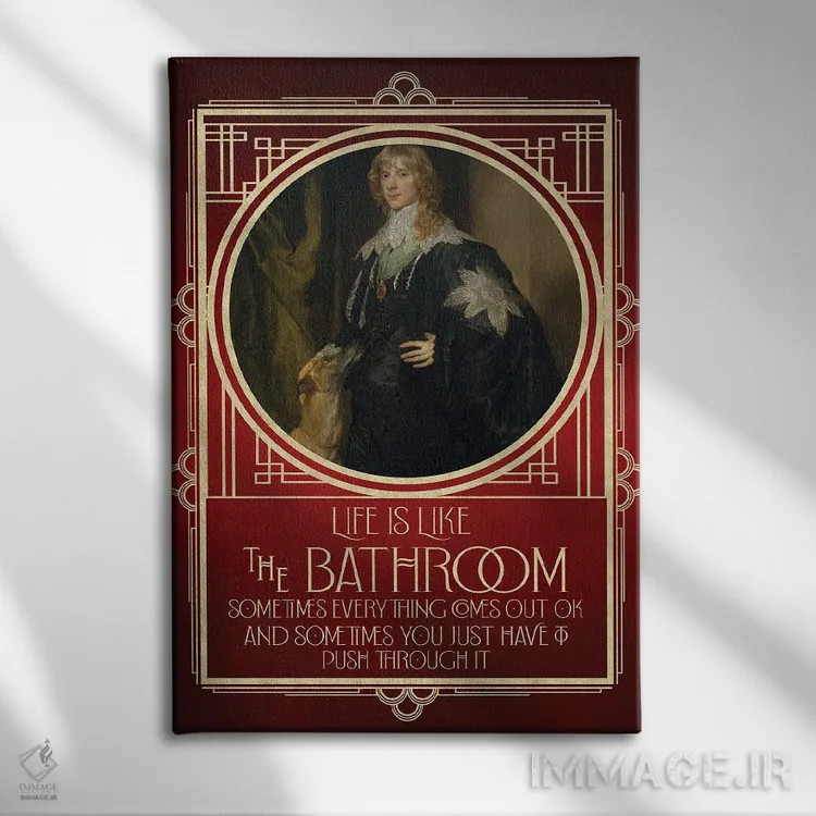 تابلو دکوراتیو زندگی مثل حمام است اثر امی فاکس دیزاینز - نمای روبهرو روی دیوار