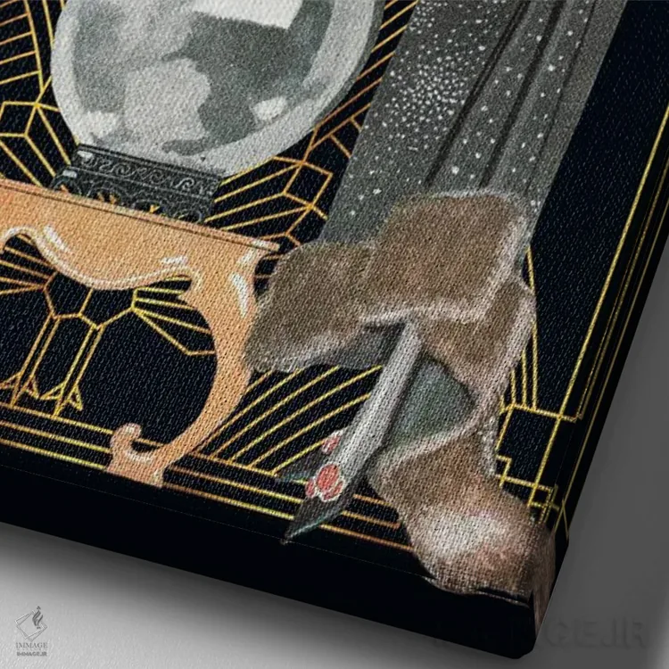 تابلو دکوراتیو بیایید شیطنت کنیم اثر امی فاکس دیزاینز - نمای نزدیک بافت بوم