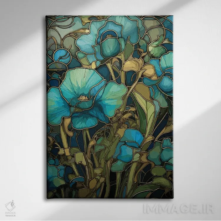 تابلو دکوراتیو گل های زراندود اثر امی فاکس دیزاینز - نمای روبهرو روی دیوار