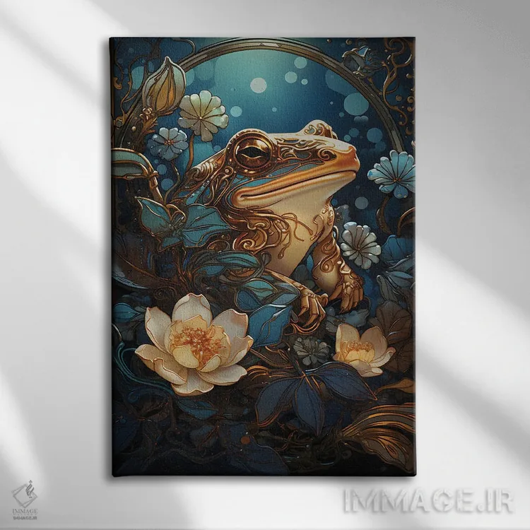 تابلو دکوراتیو قورباغه مدرن اثر امی فاکس دیزاینز - نمای روبهرو روی دیوار