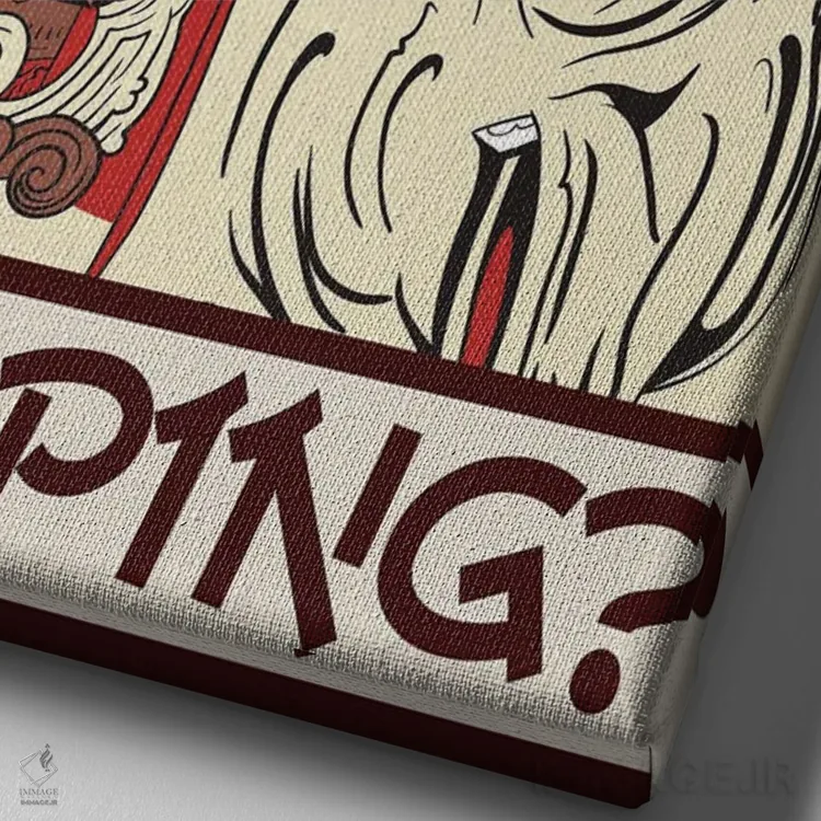 تابلو دکوراتیو حمام گیشا اثر امی فاکس دیزاینز - نمای نزدیک بافت بوم