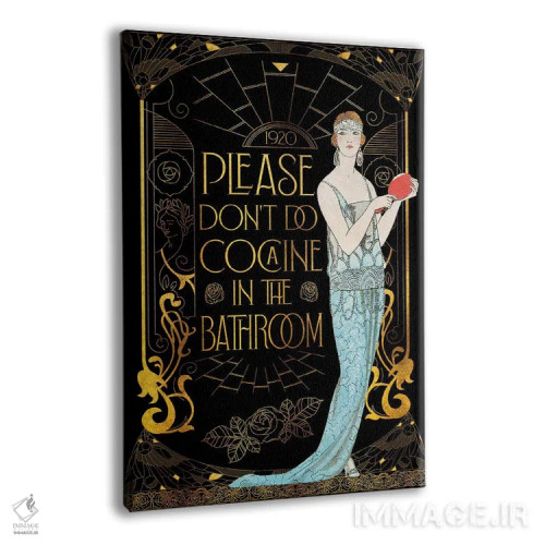 تابلو دکوراتیو لطفا در حمام کوکائین مصرف نکنید اثر امی فاکس دیزاینز - نمای پرسپکتیو محصول
