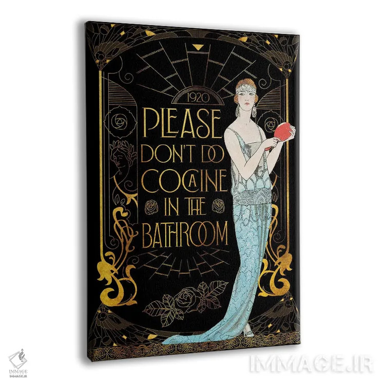 تابلو دکوراتیو لطفا در حمام کوکائین مصرف نکنید اثر امی فاکس دیزاینز - نمای پرسپکتیو محصول