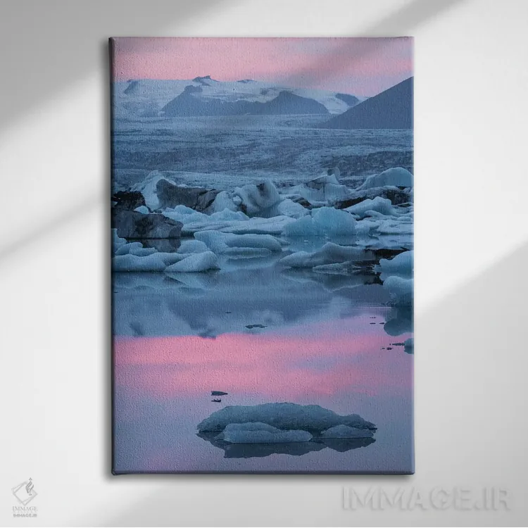 تابلو دکوراتیو ایسلند، پارک ملی اسکافتافل، دریاچه جوکولسارلون. دریاچه جوکولسار… اثر الن گاف - نمای روبهرو روی دیوار