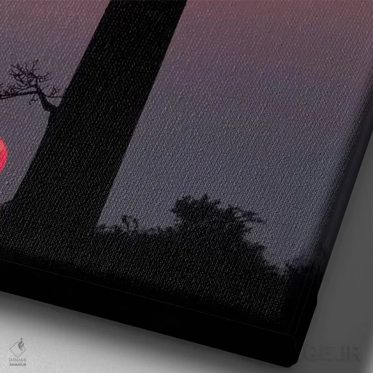 تابلو دکوراتیو ماداگاسکار، مورونداوا. درختان بائوباب به صورت سیلوئت مقابل آسما… اثر الن گاف - نمای نزدیک بافت بوم