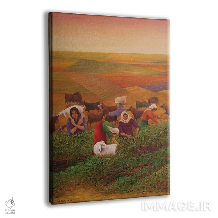 تابلو دکوراتیو فصل برداشت محصول اثر امین گولر - نمای پرسپکتیو محصول