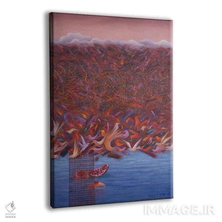 تابلو دکوراتیو آخرین پرندگان اثر امین گولر - نمای پرسپکتیو محصول