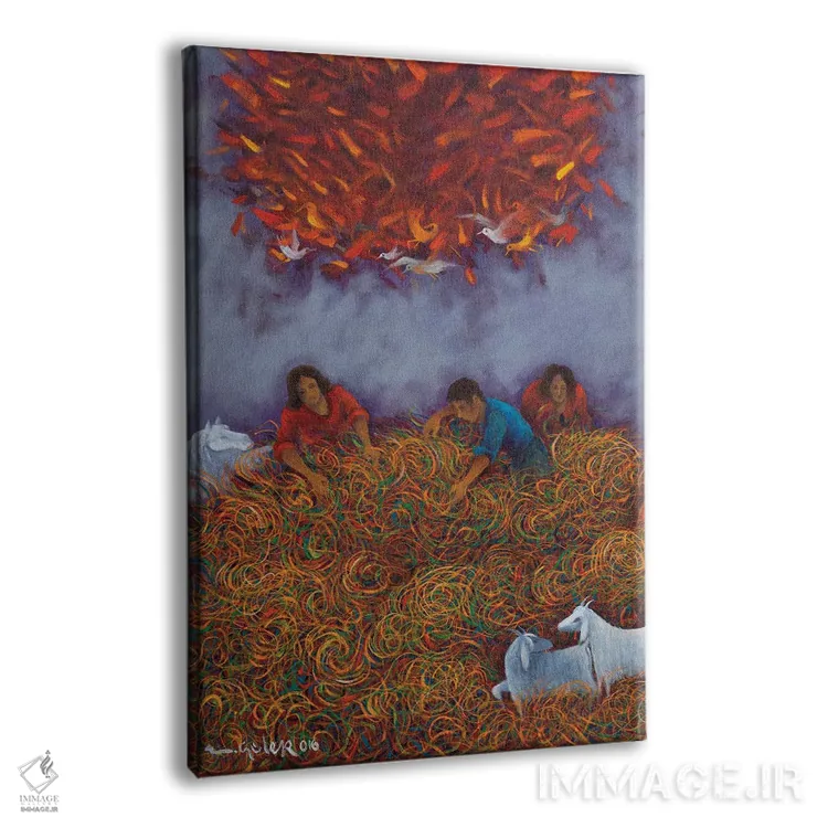 تابلو دکوراتیو رویاهای ققنوس اثر امین گولر - نمای پرسپکتیو محصول