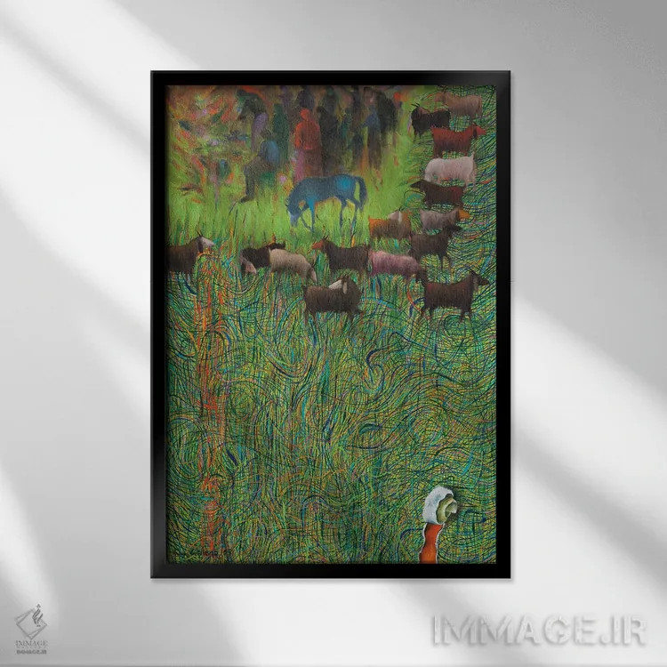 تابلو دکوراتیو در مرز زندگی اثر امین گولر - نمای قابدار مشکی