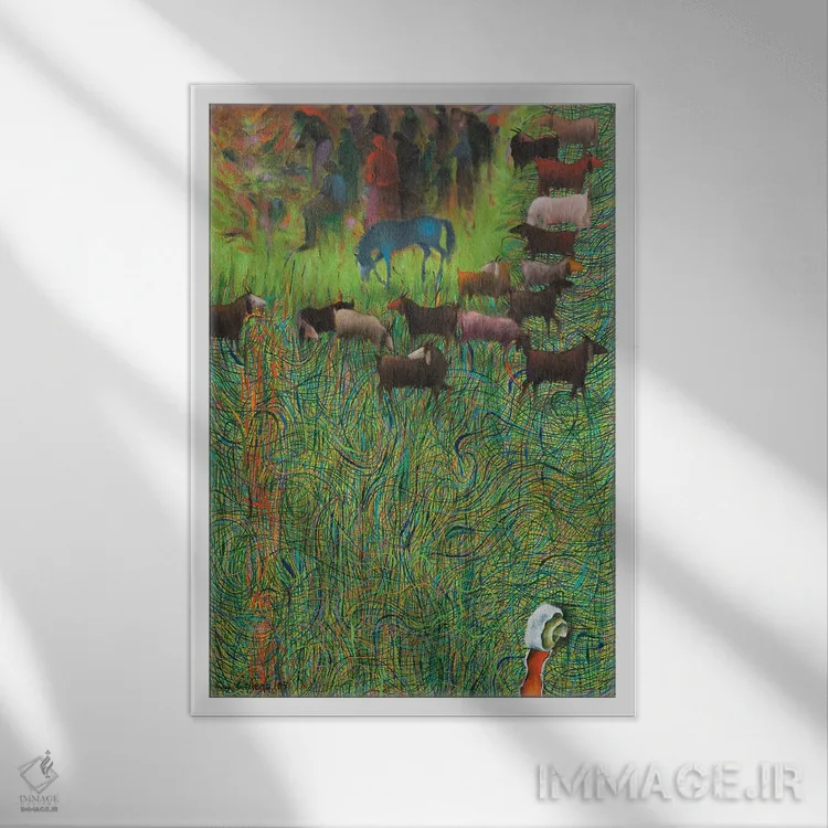 تابلو دکوراتیو در مرز زندگی اثر امین گولر - نمای قابدار سفید