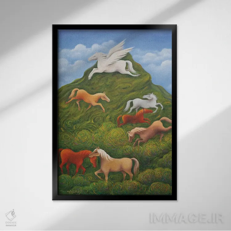 تابلو دکوراتیو حالت های عشق اثر امین گولر - نمای قابدار مشکی