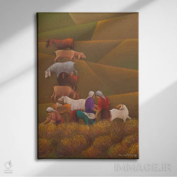 تابلو دکوراتیو پاییز اثر امین گولر - نمای روبهرو روی دیوار