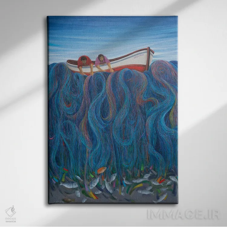 تابلو دکوراتیو در تعقیب امید اثر امین گولر - نمای روبهرو روی دیوار