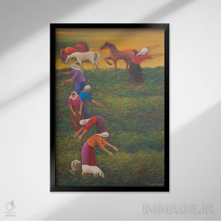 تابلو دکوراتیو تو همان بهاری اثر امین گولر - نمای قابدار مشکی