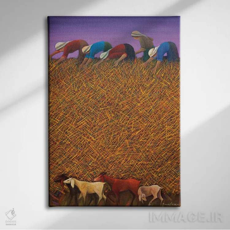 تابلو دکوراتیو پایان تابستان اثر امین گولر - نمای روبهرو روی دیوار