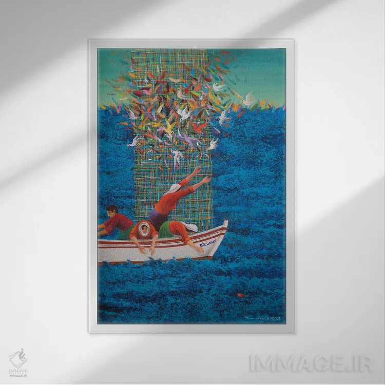 تابلو دکوراتیو آرزواندیشی اثر امین گولر - نمای قابدار سفید