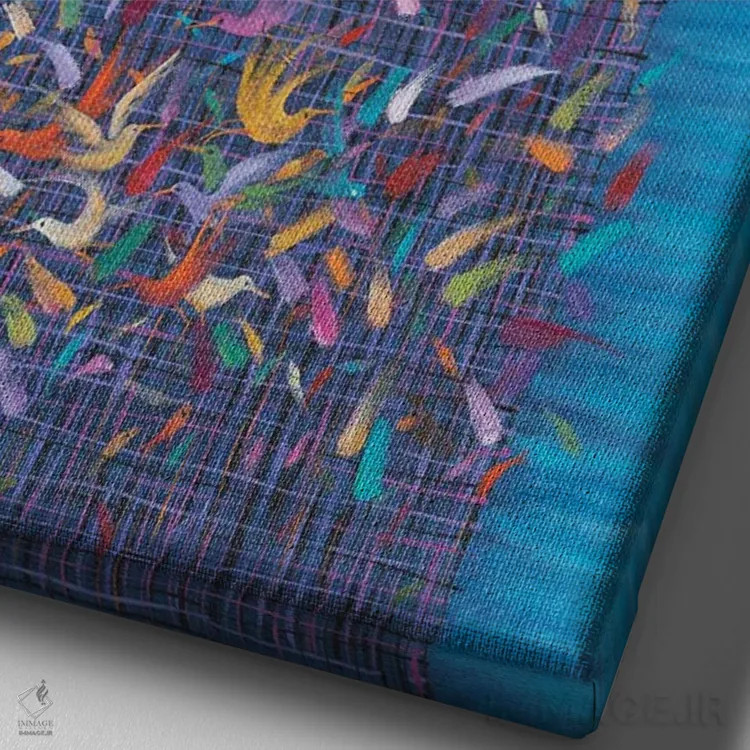 تابلو دکوراتیو در تعقیب تقدیر اثر امین گولر - نمای نزدیک بافت بوم