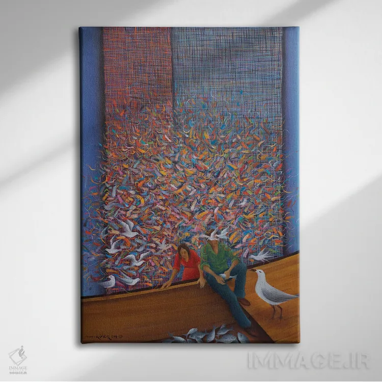 تابلو دکوراتیو انتظار اثر امین گولر - نمای روبهرو روی دیوار