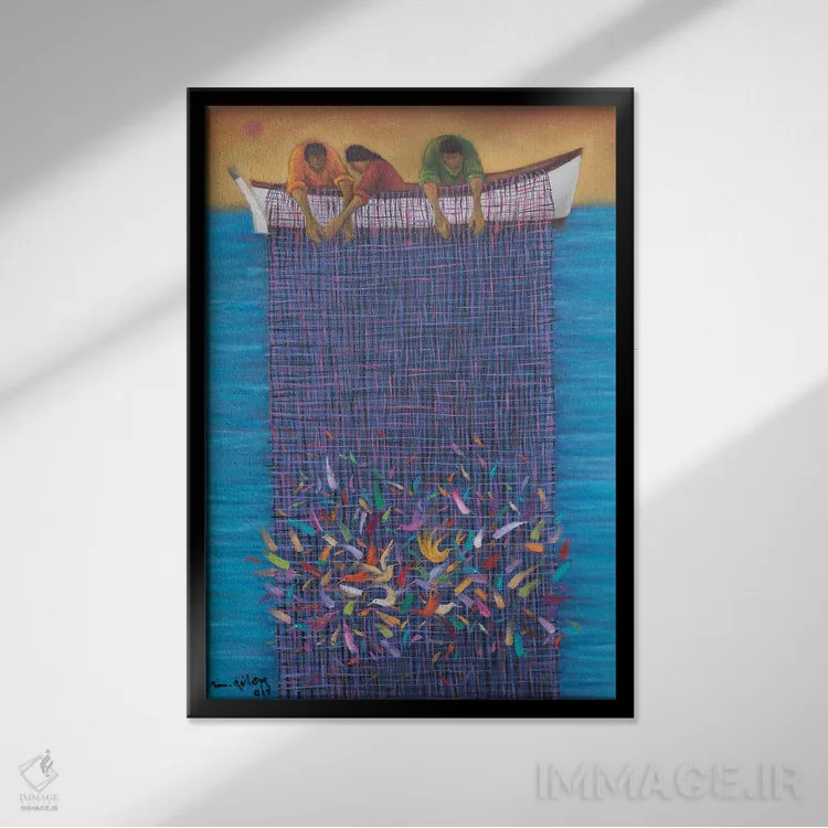 تابلو دکوراتیو در تعقیب تقدیر اثر امین گولر - نمای قابدار مشکی