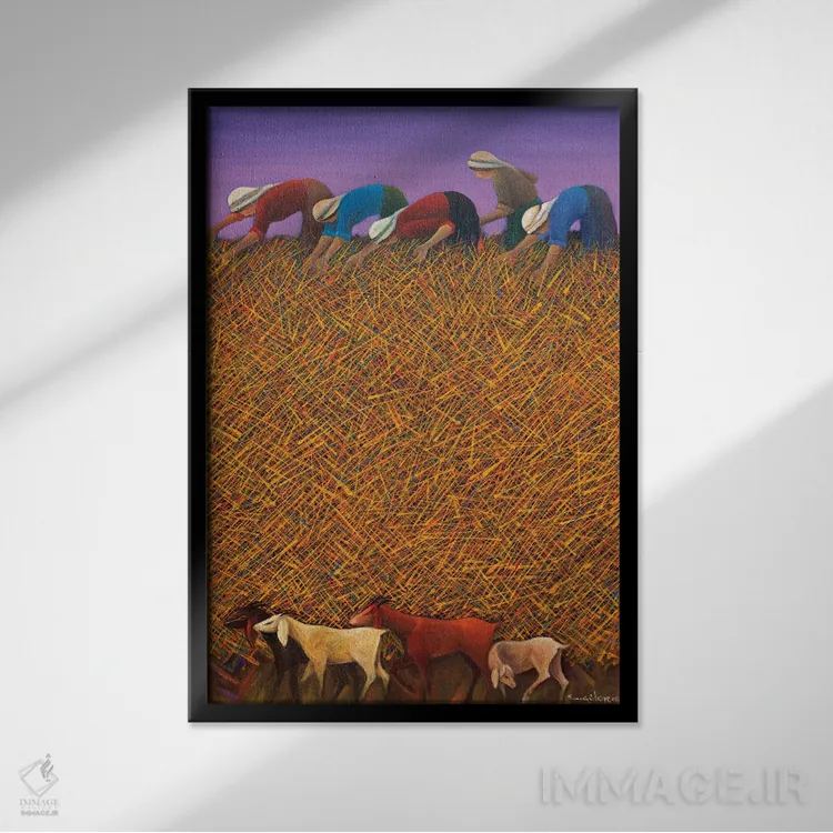 تابلو دکوراتیو پایان تابستان اثر امین گولر - نمای قابدار مشکی