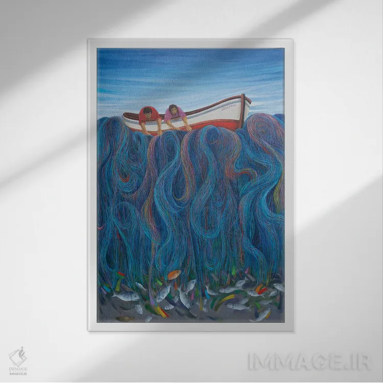 تابلو دکوراتیو در تعقیب امید اثر امین گولر - نمای قابدار سفید