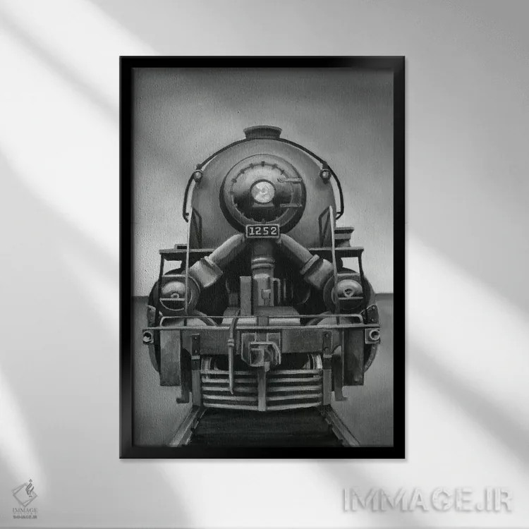 تابلو دکوراتیو قطار کلاسیک اثر اتان هارپر - نمای قابدار مشکی