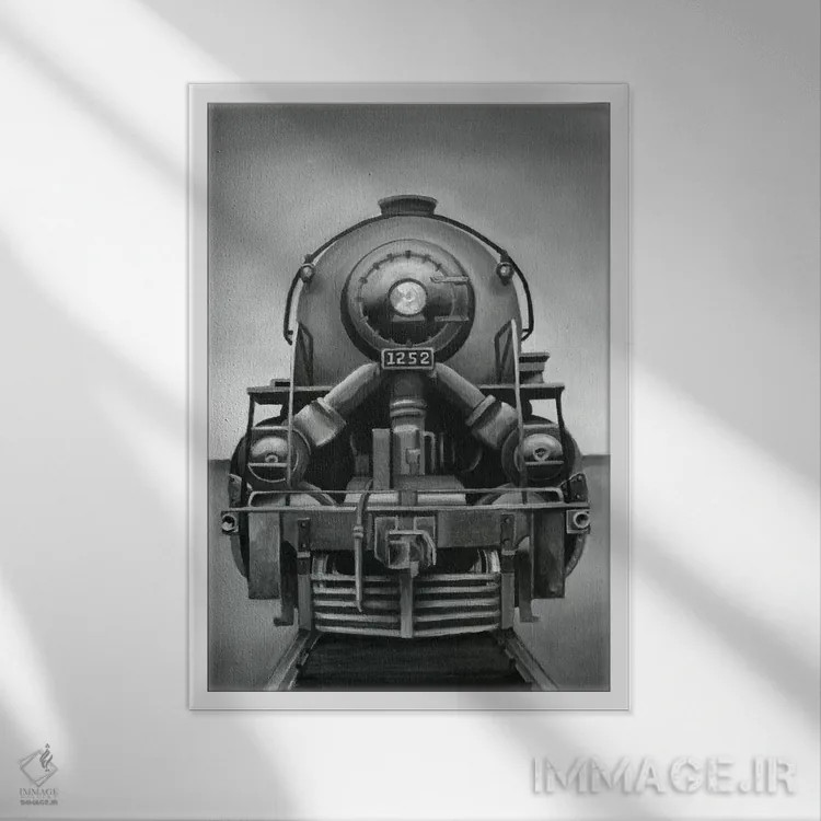 تابلو دکوراتیو قطار کلاسیک اثر اتان هارپر - نمای قابدار سفید