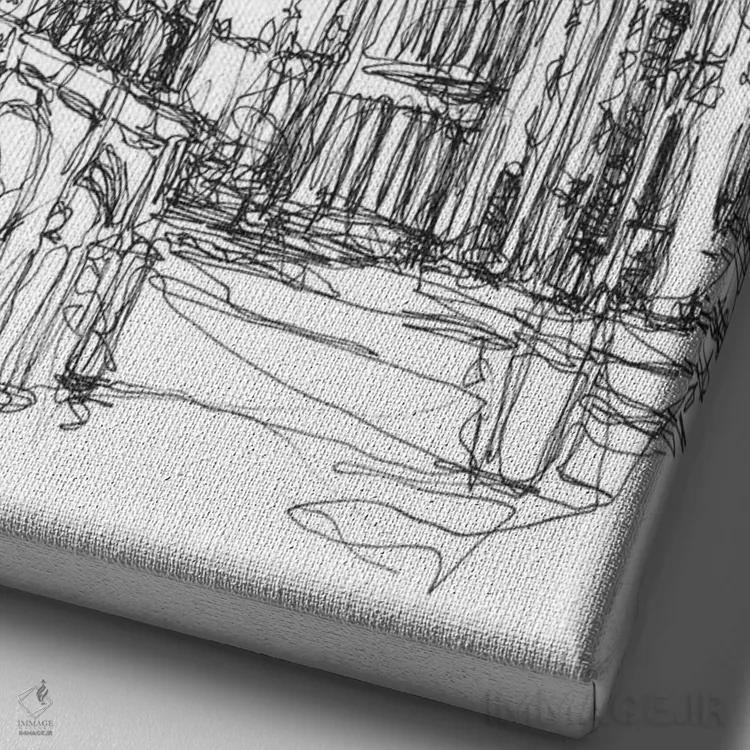 تابلو مینیمال ژورنال اروپایی اثر اتان هارپر - نمای نزدیک بافت بوم