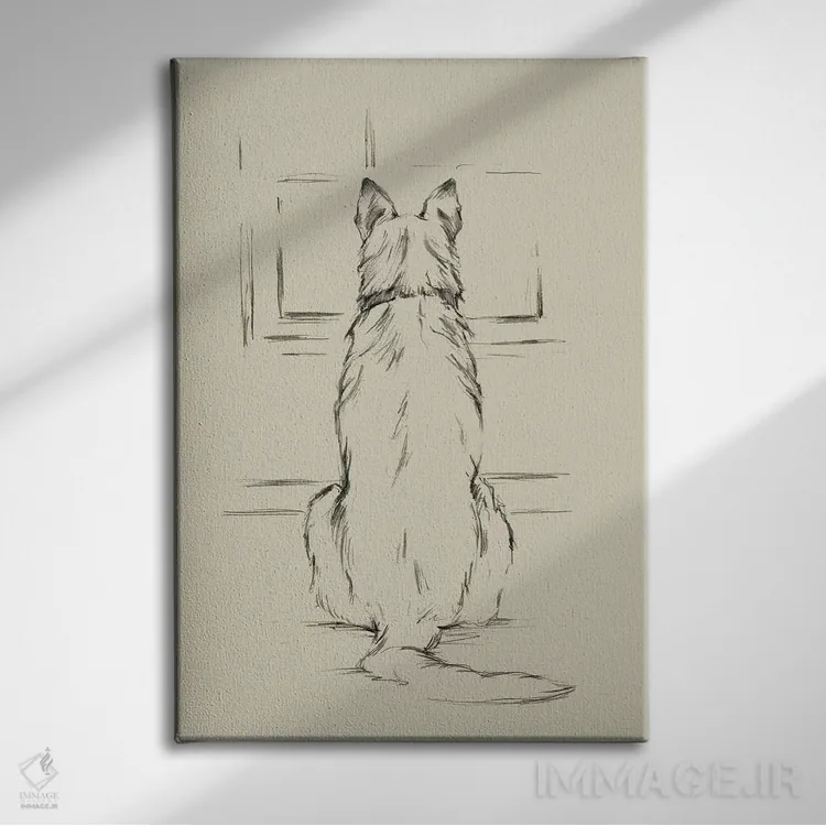 تابلو دکوراتیو در انتظار صاحب اثر اتان هارپر - نمای روبهرو روی دیوار