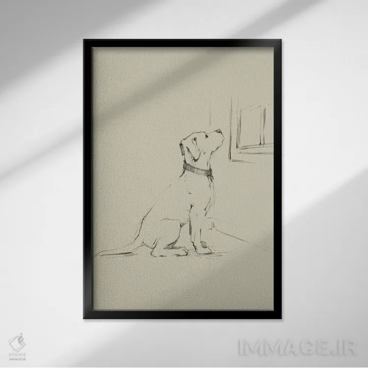 تابلو دکوراتیو در انتظار صاحب اثر اتان هارپر - نمای قابدار مشکی
