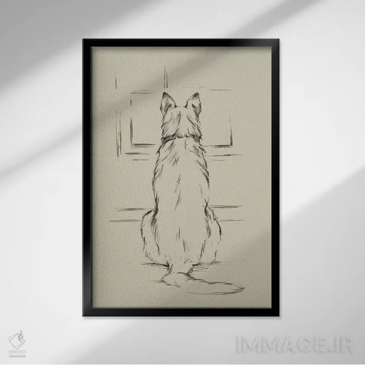 تابلو دکوراتیو در انتظار صاحب اثر اتان هارپر - نمای قابدار مشکی