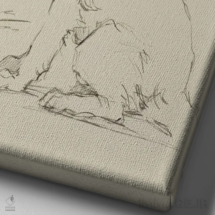 تابلو دکوراتیو در انتظار صاحب اثر اتان هارپر - نمای نزدیک بافت بوم