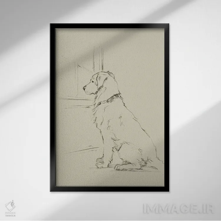 تابلو دکوراتیو در انتظار صاحب اثر اتان هارپر - نمای قابدار مشکی