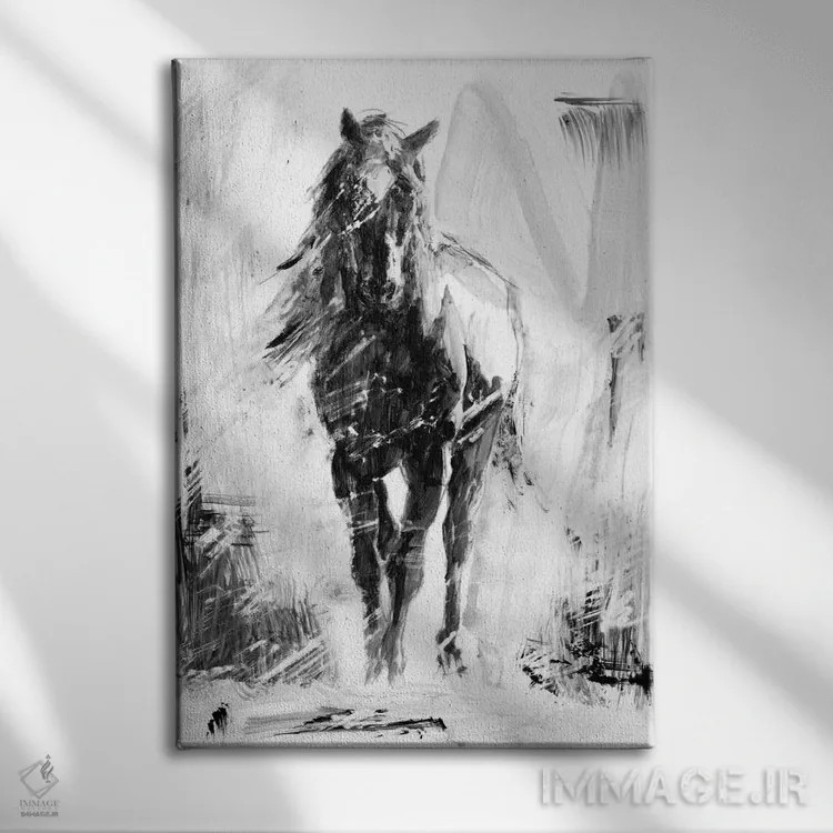 تابلو مدرن اسب نر روستایی اثر اتان هارپر - نمای روبهرو روی دیوار