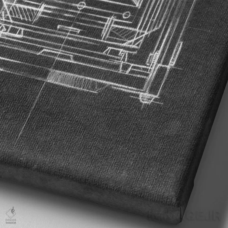 تابلو دکوراتیو نقشه فنی دوربین اثر اتان هارپر - نمای نزدیک بافت بوم