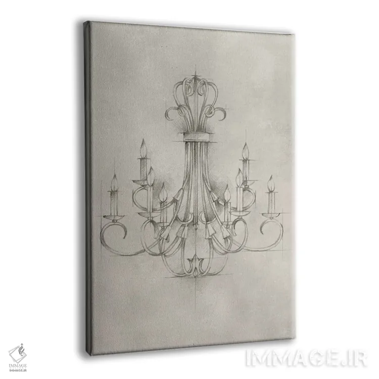 تابلو دکوراتیو شماتیک لوستر اثر اتان هارپر - نمای پرسپکتیو محصول